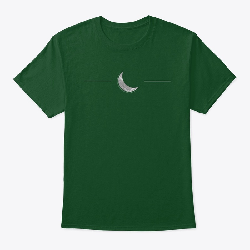 Eclipse Abstract Moon Tee - Green/Grey