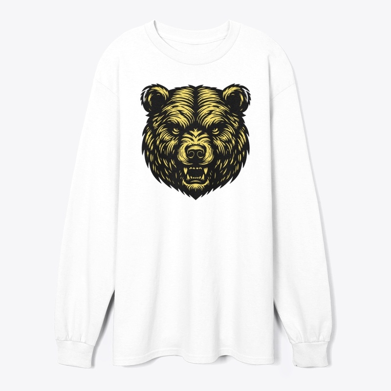Angry Bear Head Design Fierce Wildlife