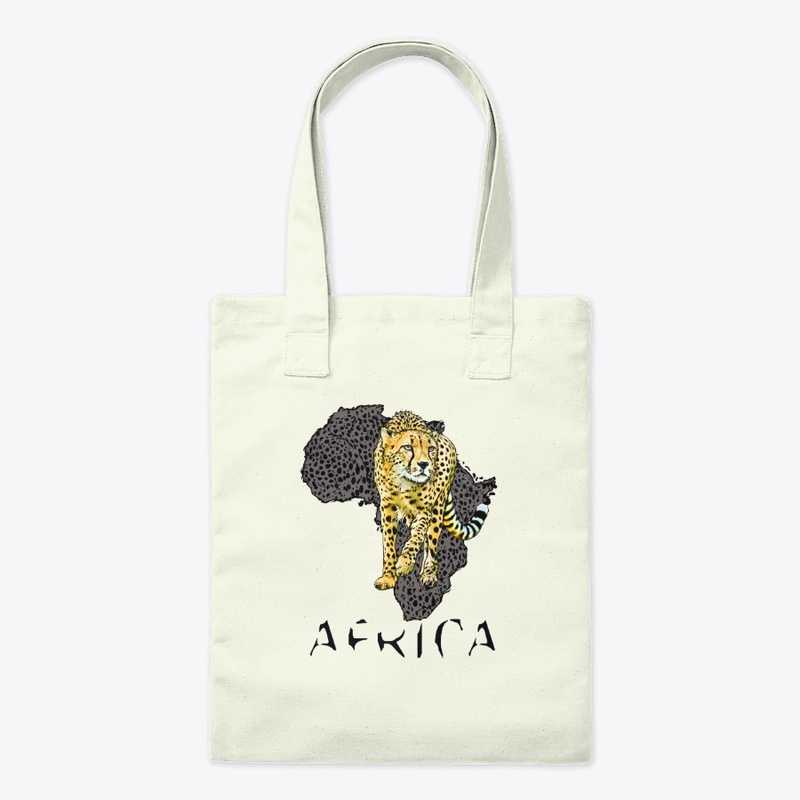 Cheetah Prowling with Africa Shape