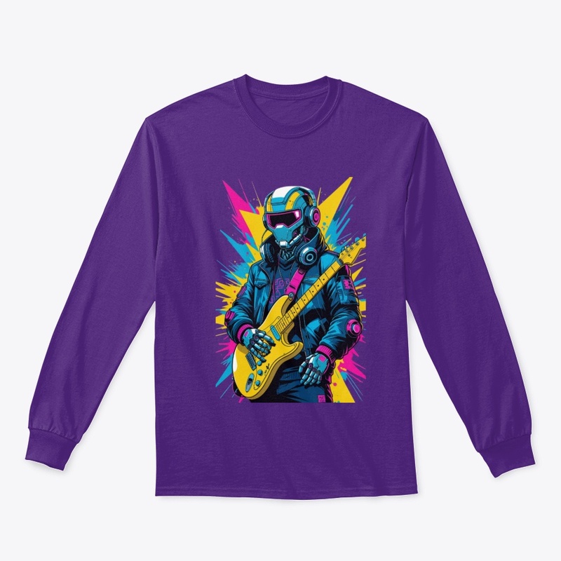Neon Cyborg DJ Guitar Hero T-Shirt