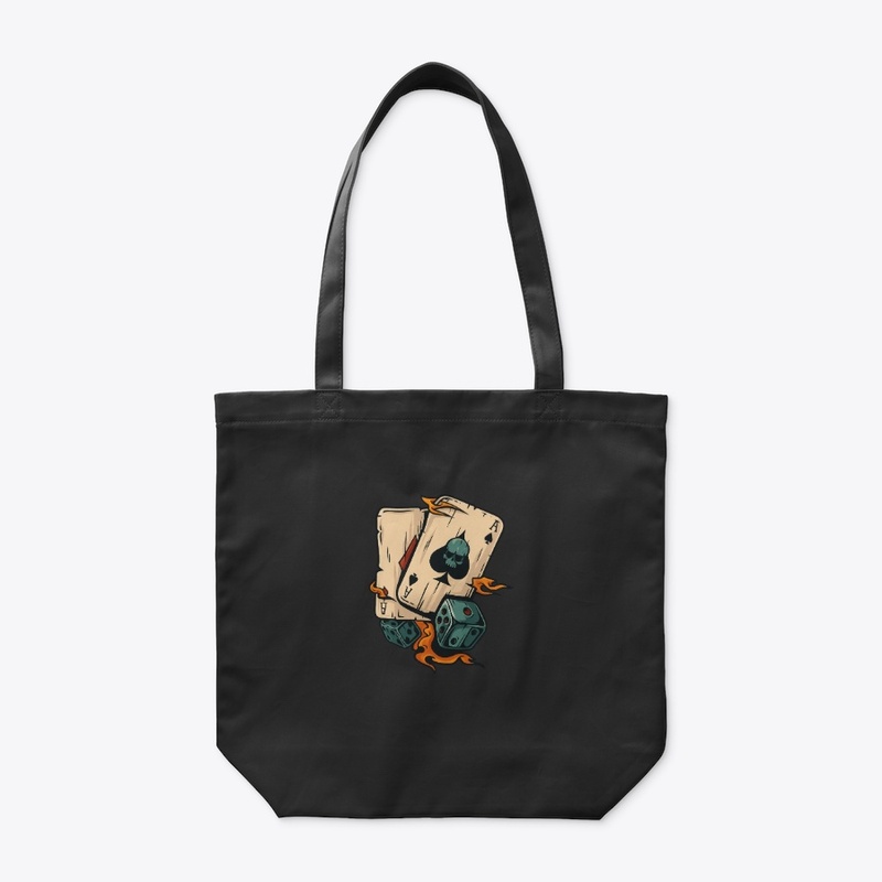 Flaming Ace & Dice Skull Design