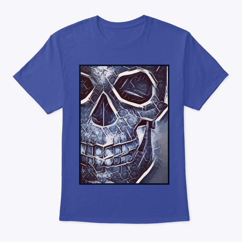 Blue Skull Art T-Shirt