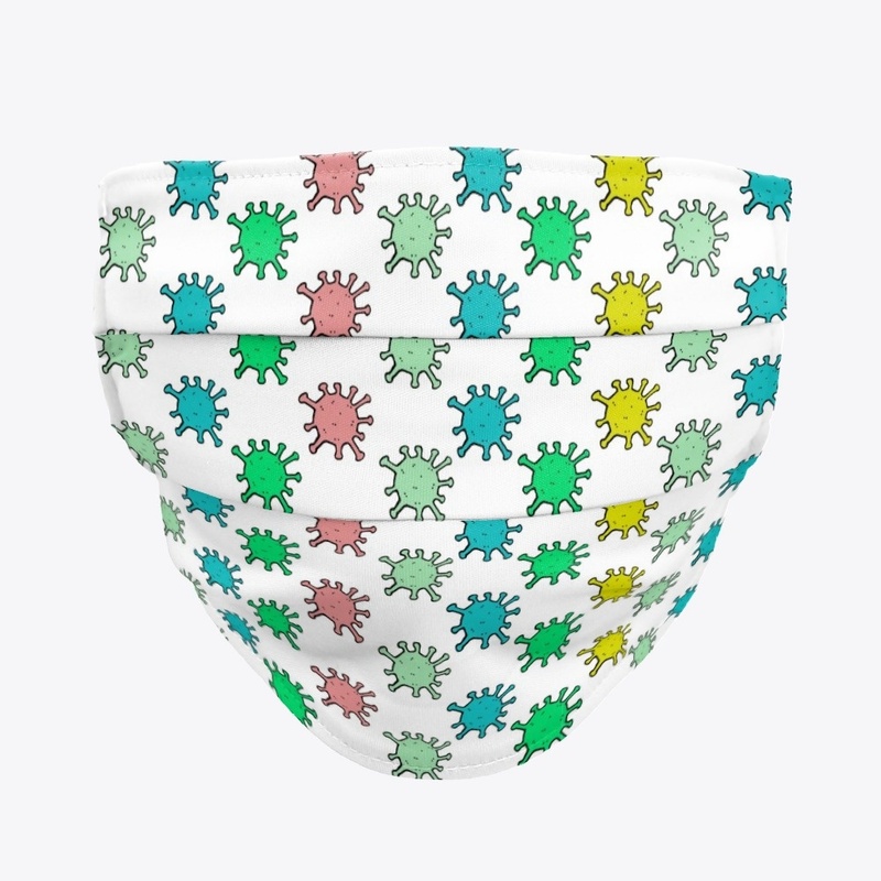 Colorful Viruses Print Neck Gaiter