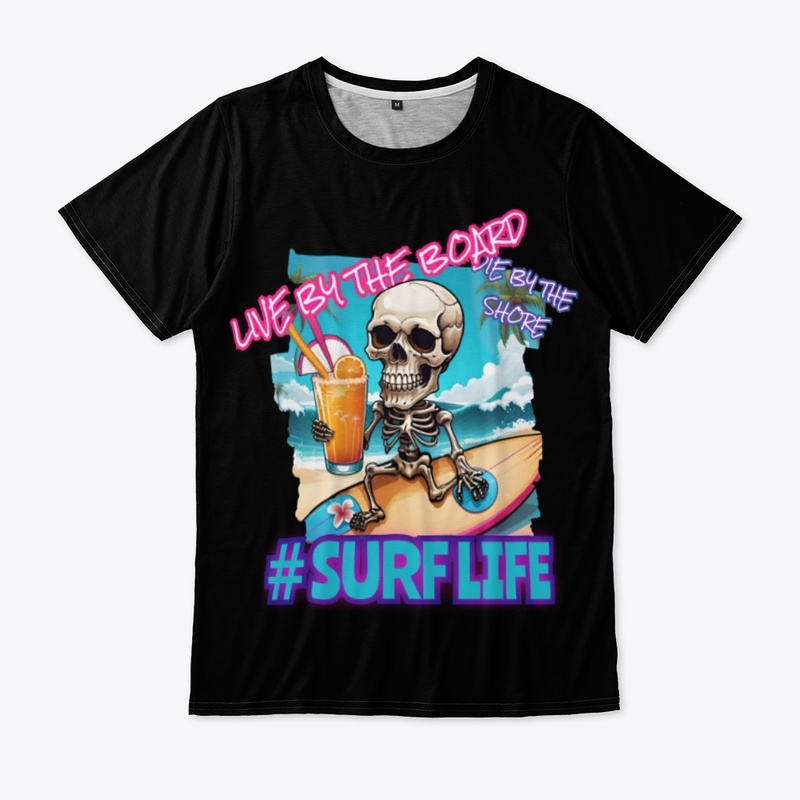 Surf life funny Beach neon Graphic Print