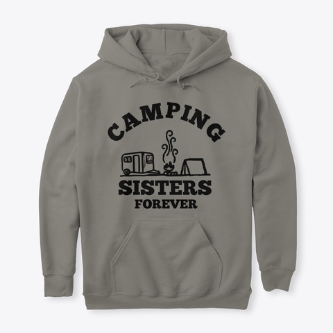 Camping Sisters Forever Charcoal Camiseta Front