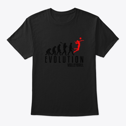 Volleyball Evolution Txdut Black T-Shirt Front