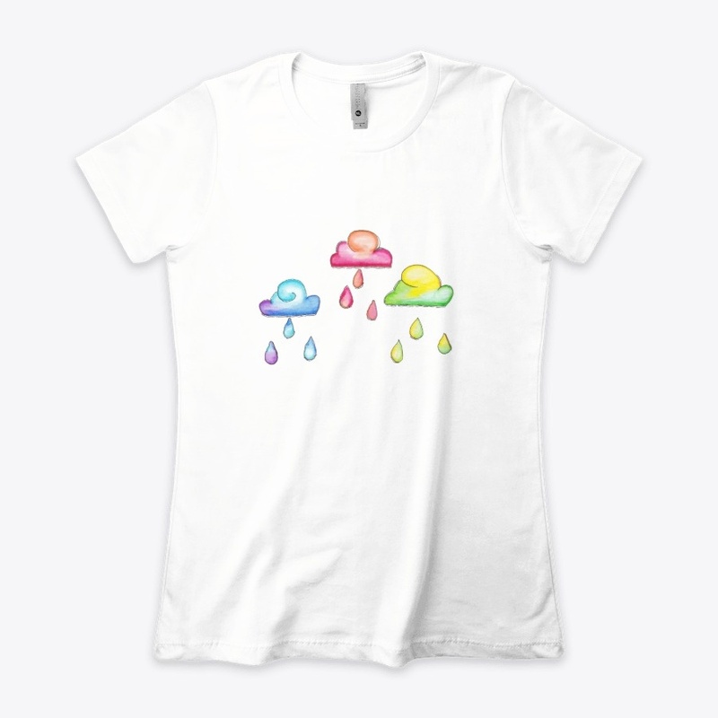 Watercolor Rainbow Clouds