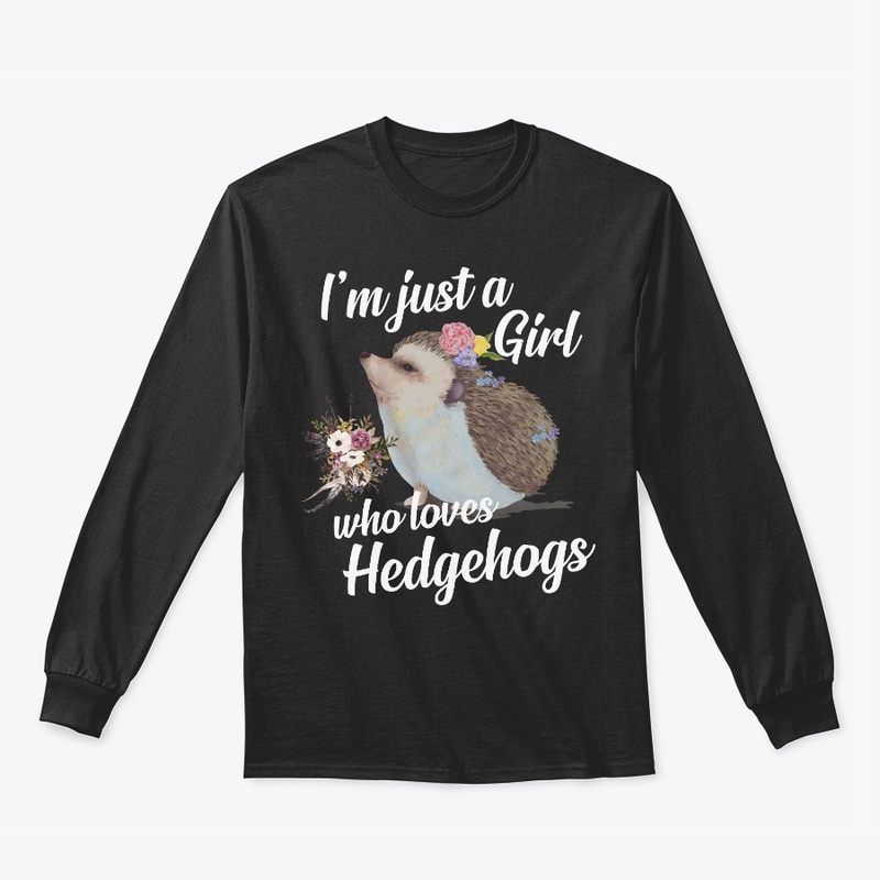 Girl Loves Hedgehogs Watercolor Style