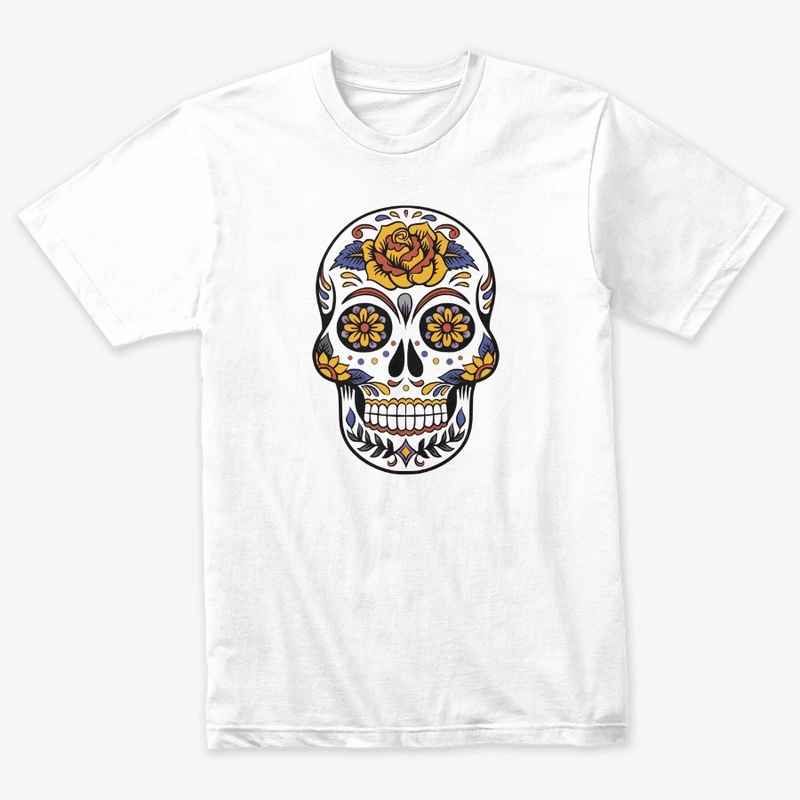 skull and flowers 