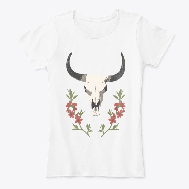 Floral Cow Skull