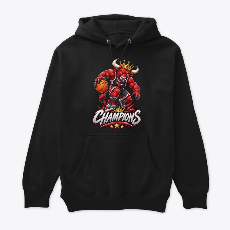 Crowned Bull Basketball Mascot 