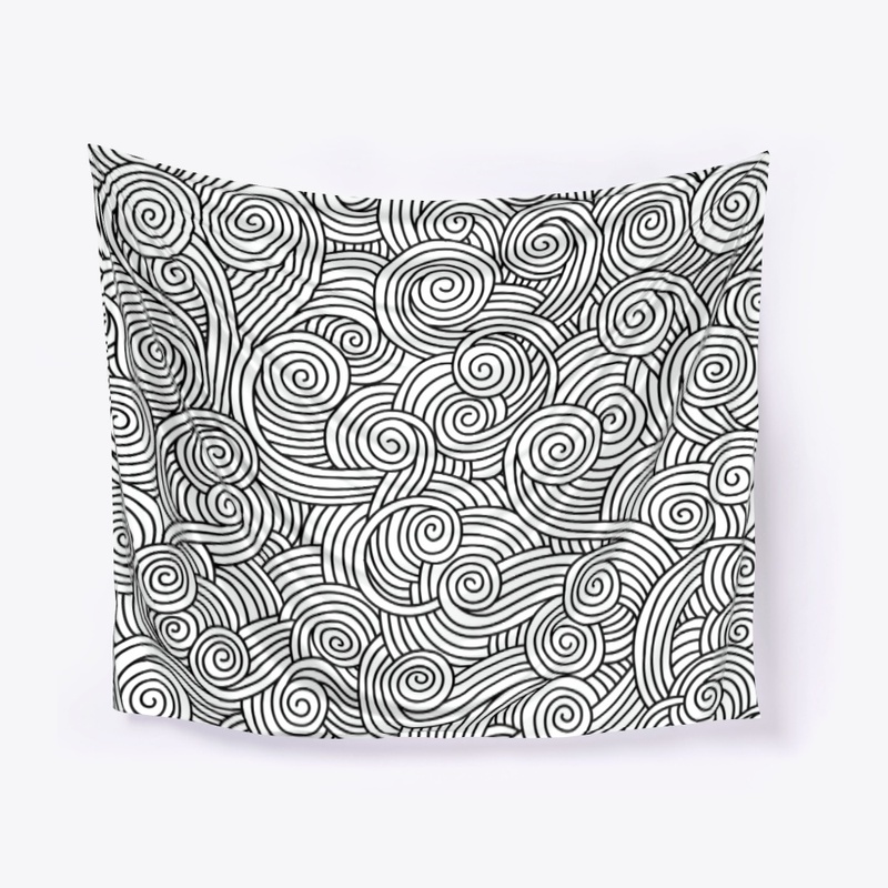 Wall Tapistery Doodle Black
