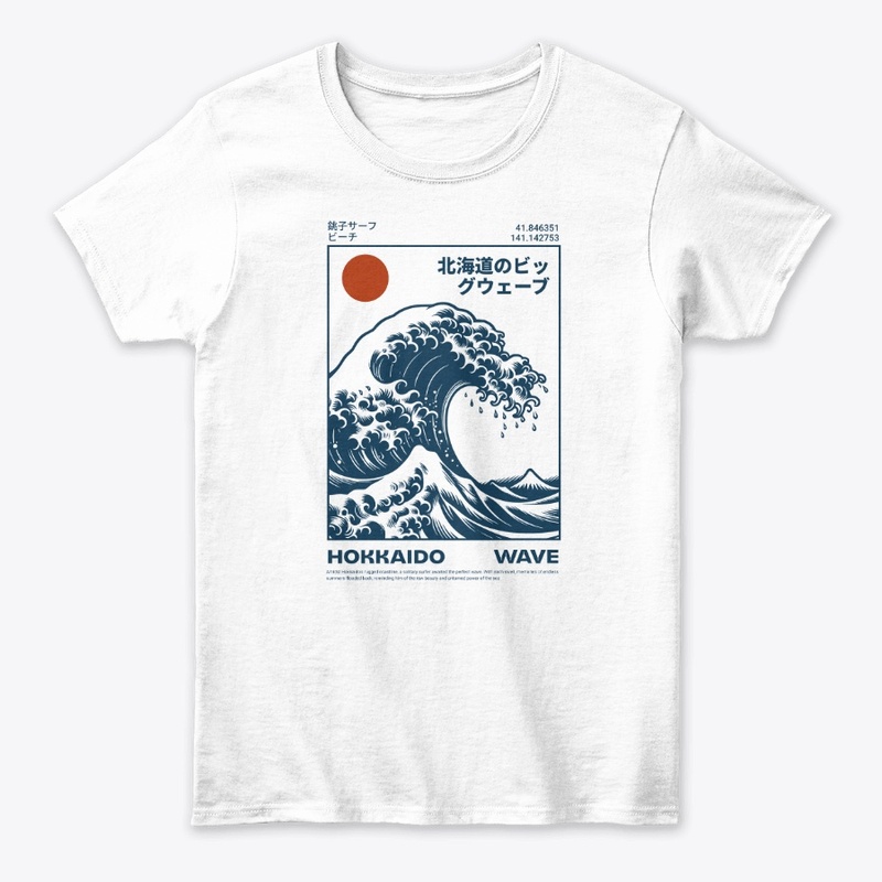 Hokkaido Wave Japan Ocean Nature Graphic