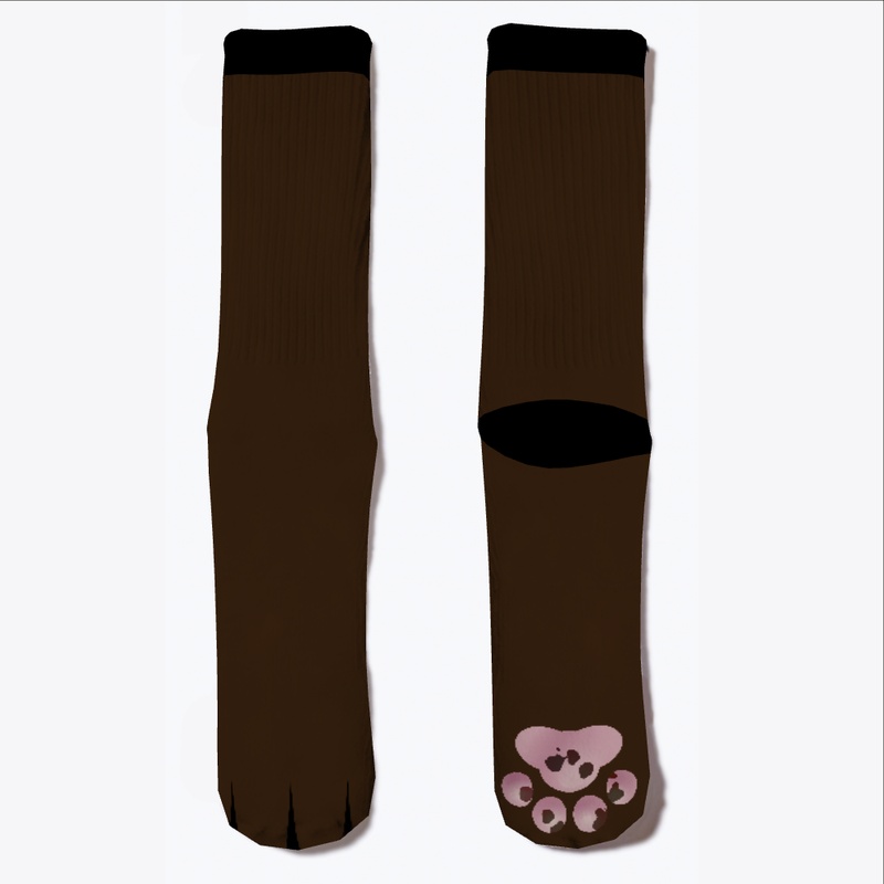 Brown Splotched Paw Pad Socks