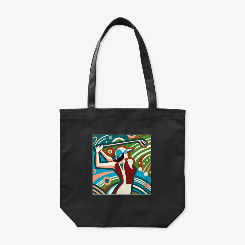 Woman Golfer Art Deco Summer Sports
