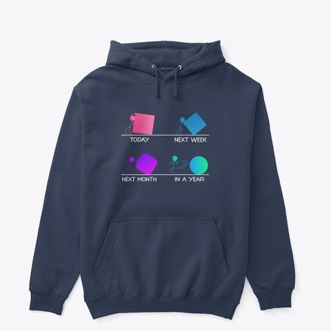 Consistent Mindset Motivational Navy Maglietta Front