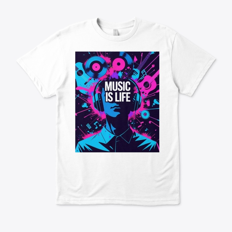 Music Is Life – Vibrant Headphone  Art