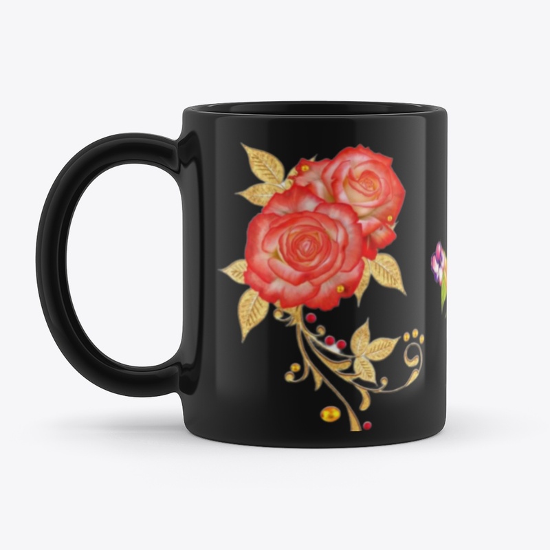 Rose Flower Design on Drinkware