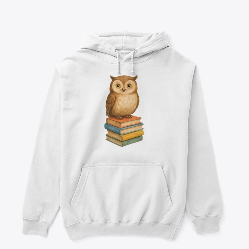 Wise Owl on Books Illustration