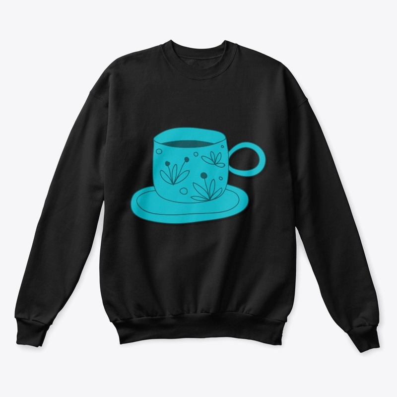 Whimsical Teal Coffee Cup