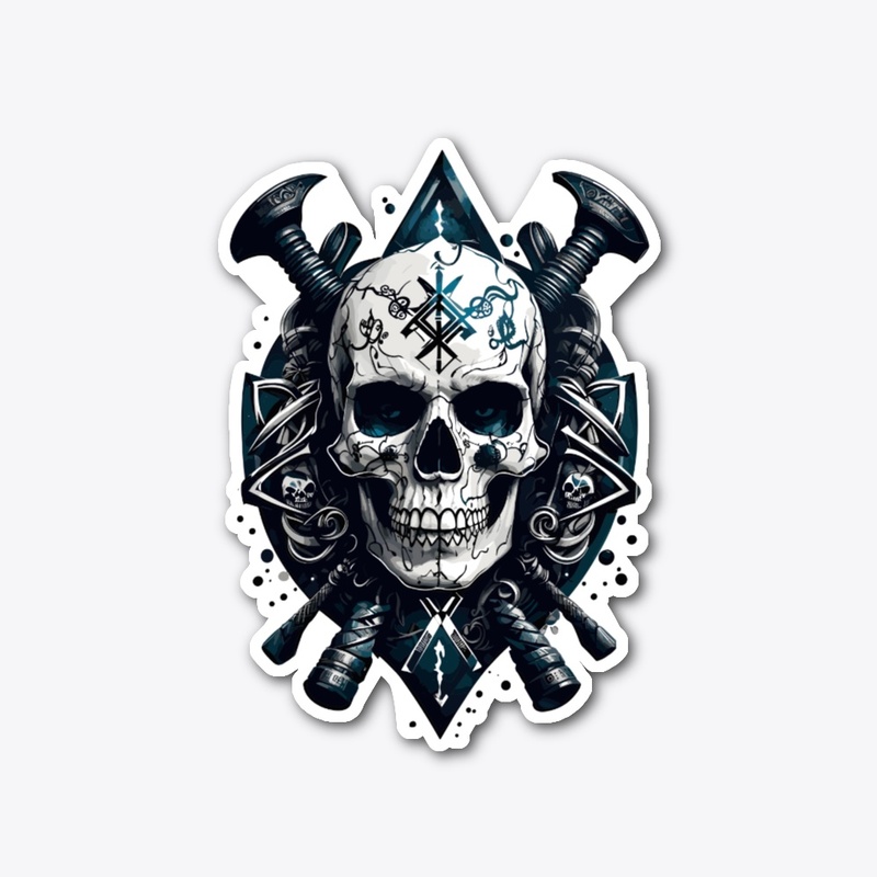 Pirate skull badge Design