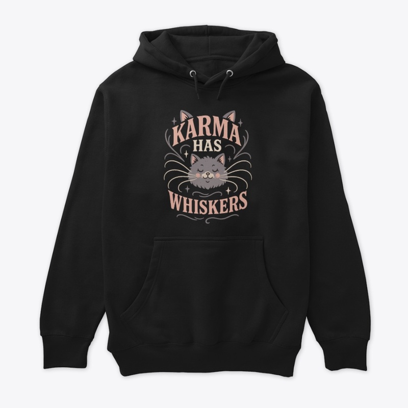 Karma Has Whiskers Retro Cat Tee Gift