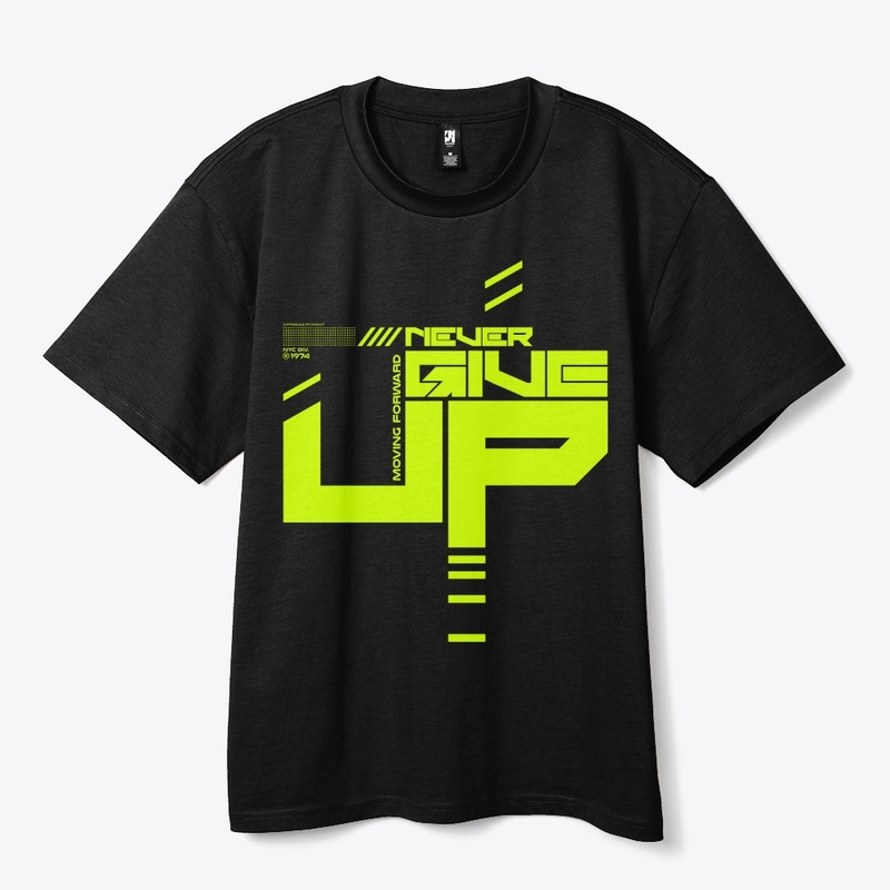 Never Give Up Oversize Unisex Heavy Tee