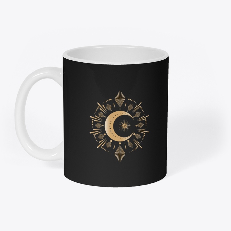 Mystic Moon with mandala art t-shirts