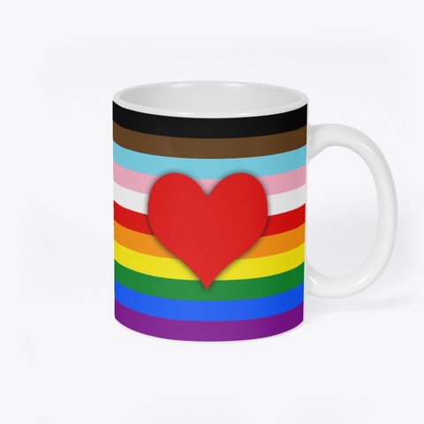 Pride With Red Heart White T-Shirt Back