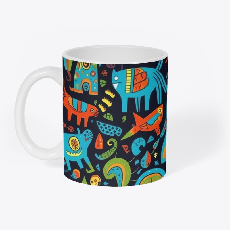 colorful repeating cartoon pattern