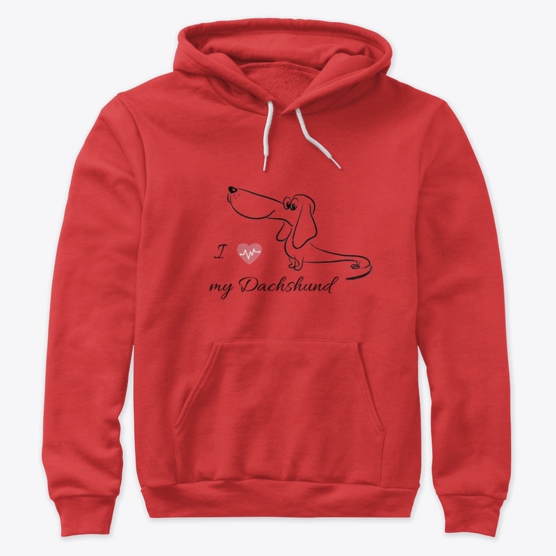 I Love My Dachshund Premium Hoodie