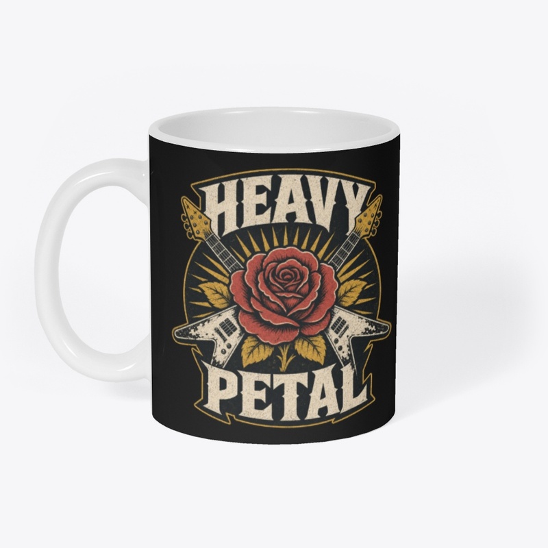 Heavy Petal - Rose Guitar Tattoo Design