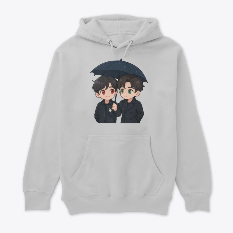 BJYX Chibi Art | Cute Duo Under Umbrella