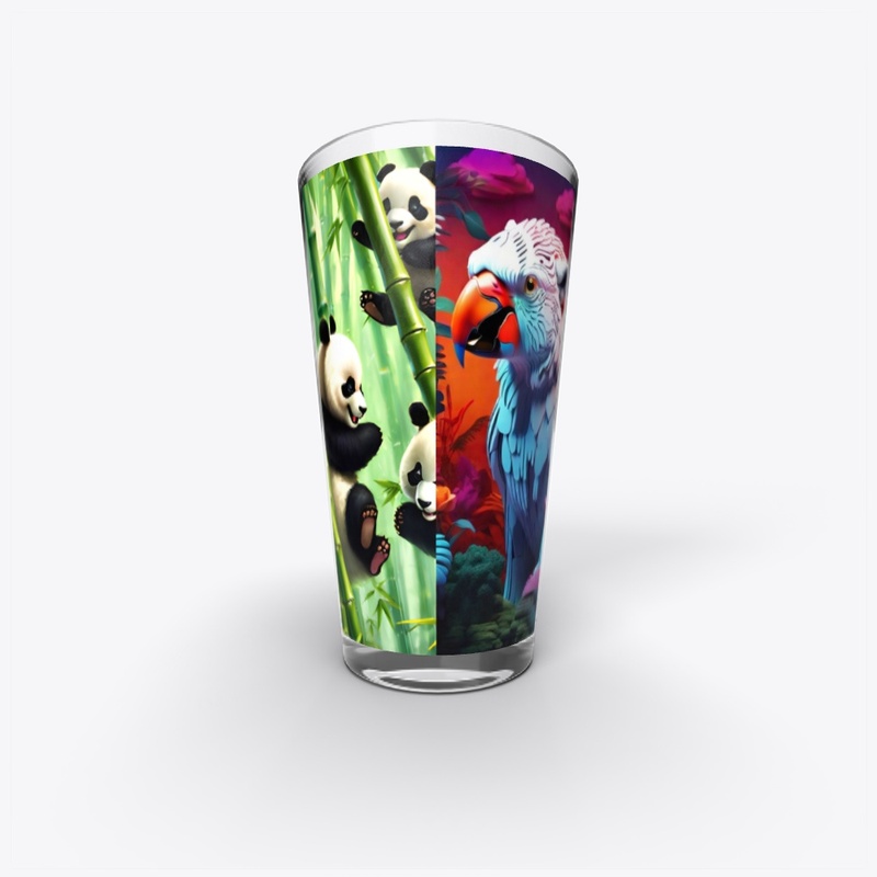 Parrot and Panda Natures Graphic Shirts