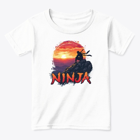 Ninja Gear White  T-Shirt Front