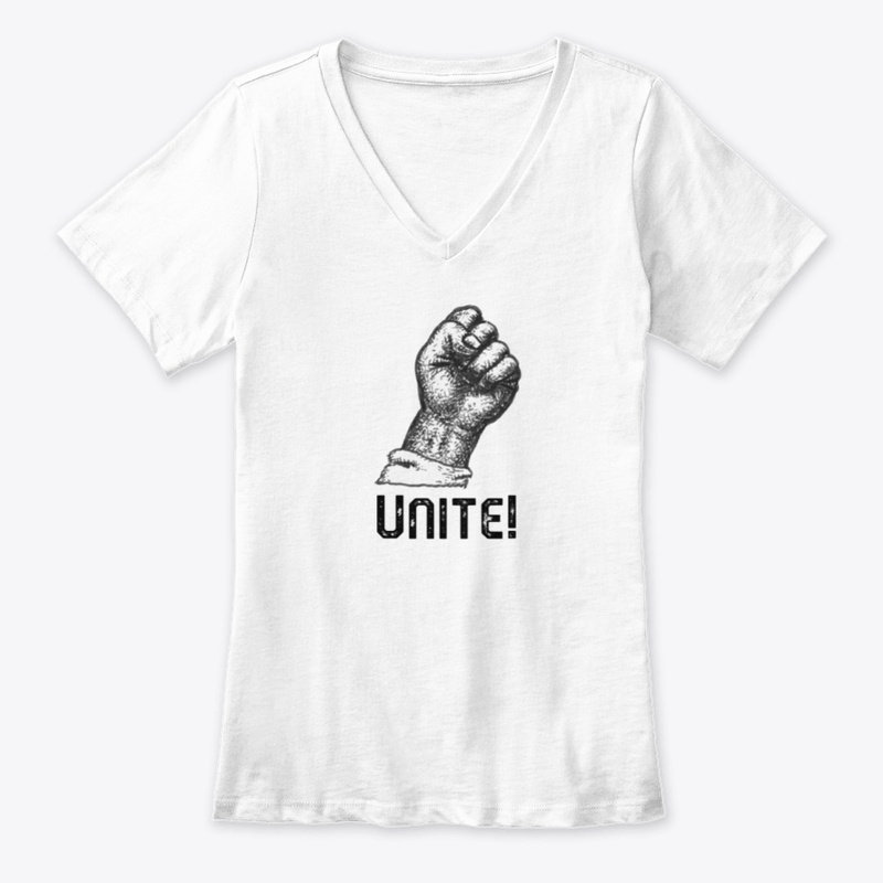 Raised Fist with the Word Unite