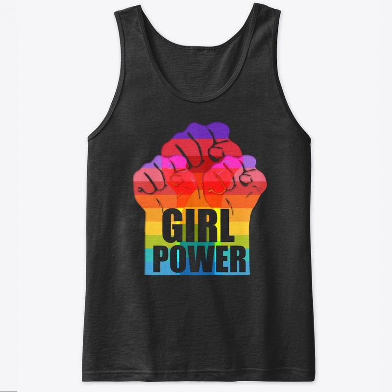 Three fists up for girl power