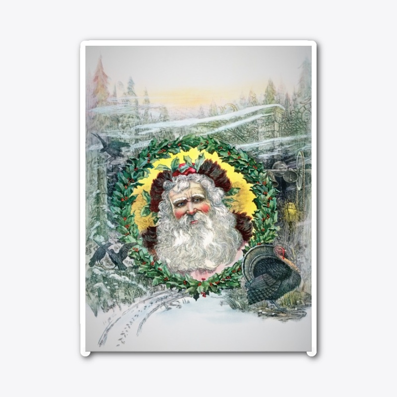 Vintage Santa with wreath.
