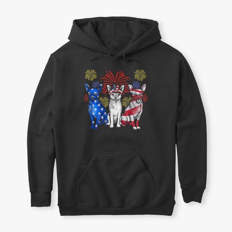 White Red Blue American Dog Chihuahua