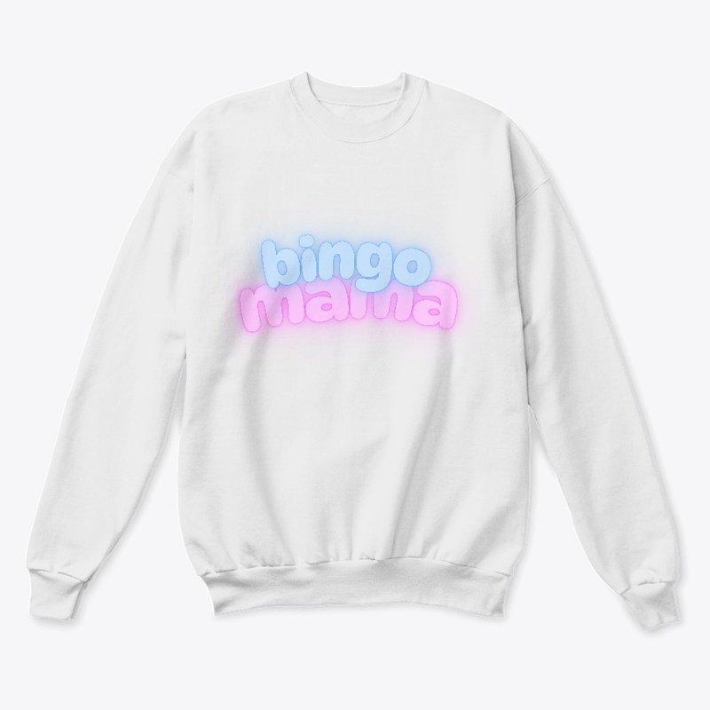 Bingo Mama gamiing blue and pink letters