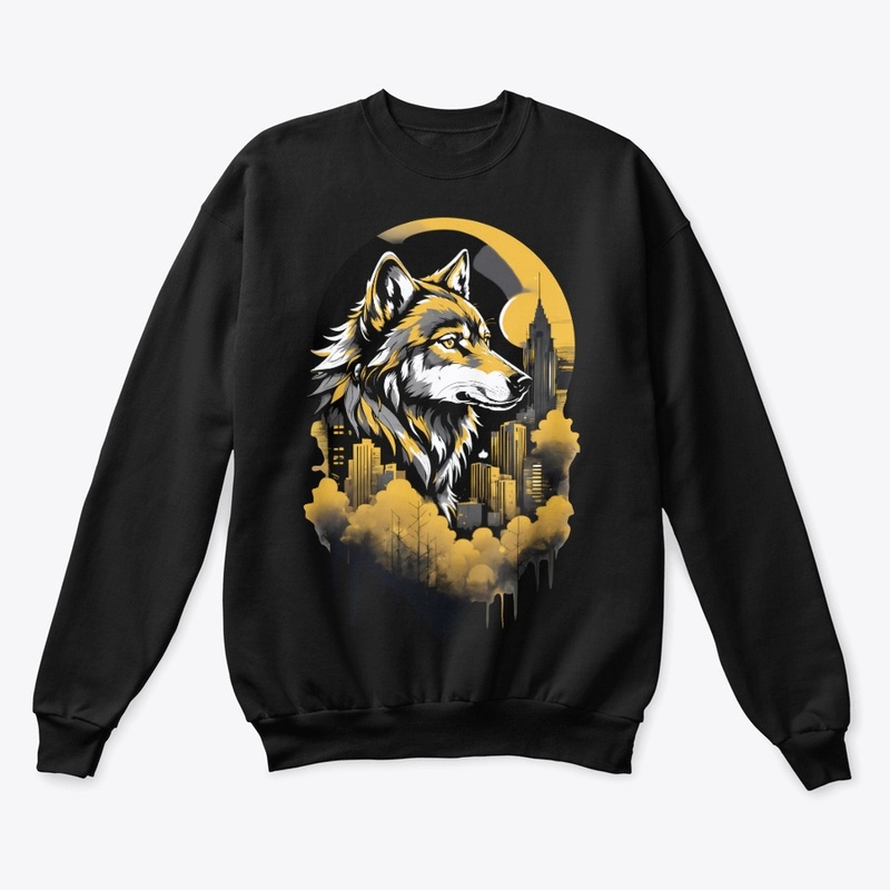 Black & Gold Urban Wolf Shirt