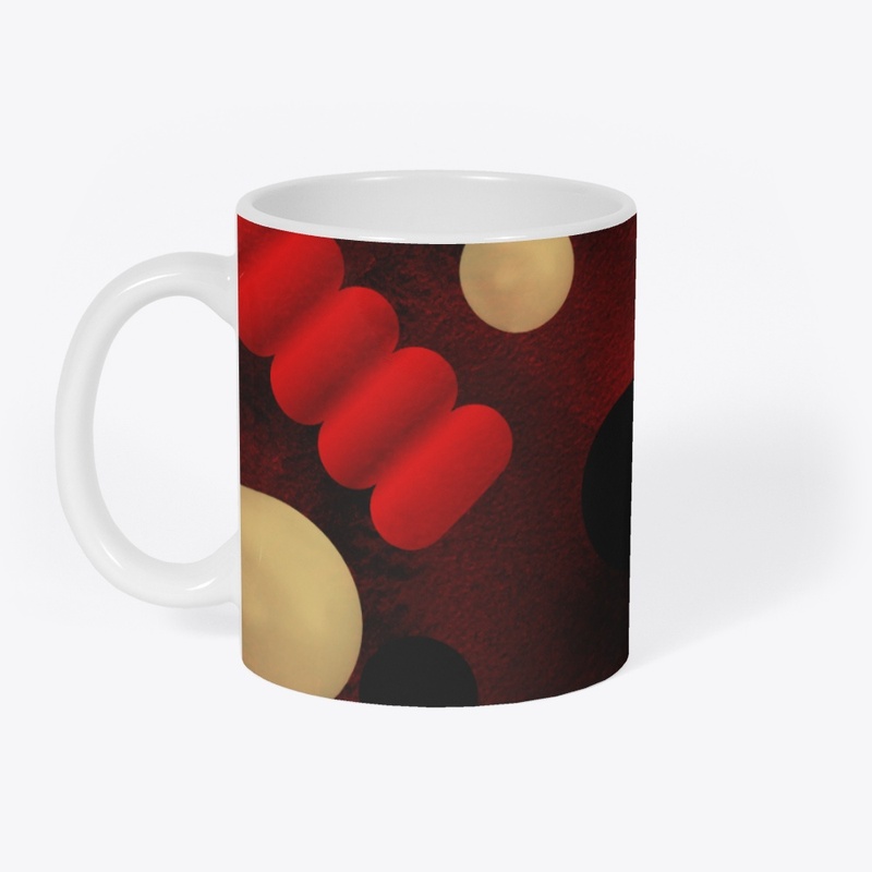 Bright Red Yellow Abstract Design 