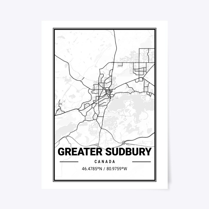 Greater Sudbury Light City Map