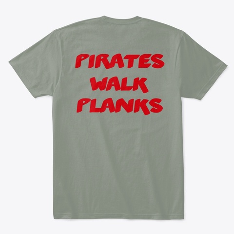 Bird Brain Pirate Grey T-Shirt Back