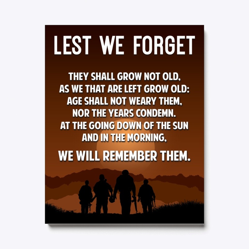 Remembrance Veteran Gift Lest We Forget