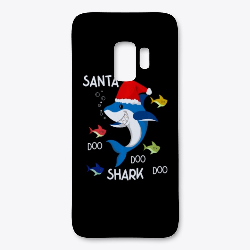 Santa Claus Shark Red Merry Christmas