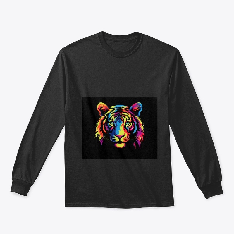 Wild Tiger colourful face Splash Hoodie.