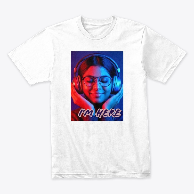 T Shirt Print I'm Here, sound experience