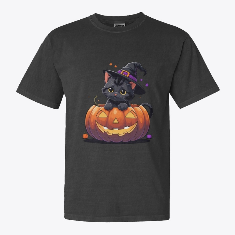Cute Halloween Kitten in Pumpkin