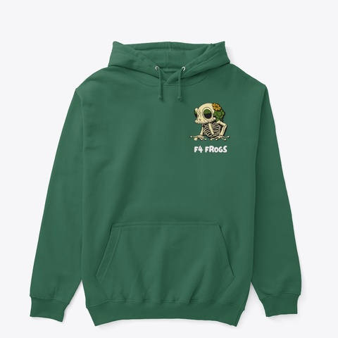 Skeleton Frog Hoodie Forest Green T-Shirt Front